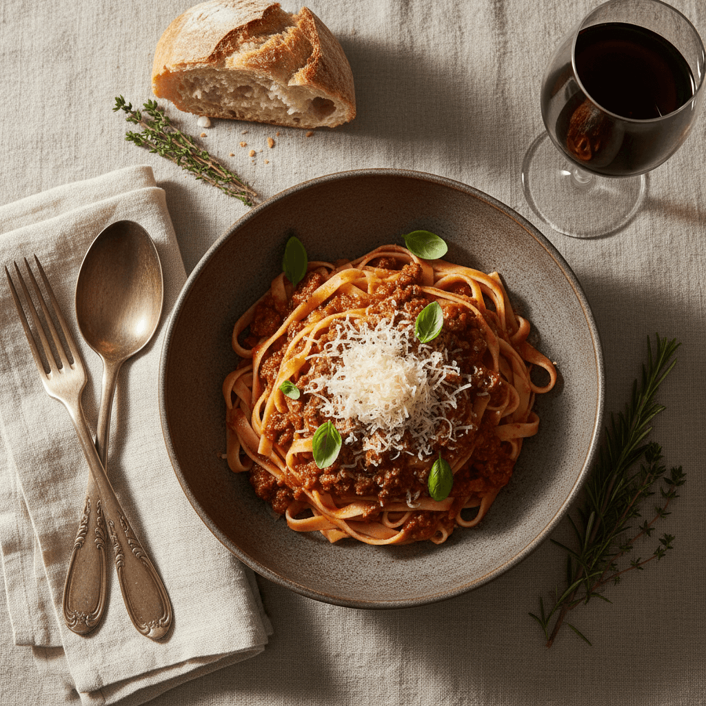 Sfoglina bolognesa estirando pasta fresca sobre mármol, tortellini a medio formar, cocina tradicional italiana en luz natural